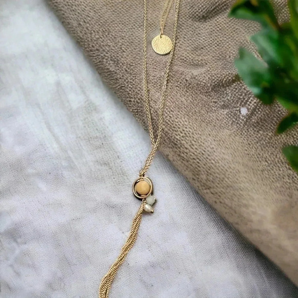 Bohemian Long Layered Tassel Gold Plated Drop Necklace - Picture 2 of 2